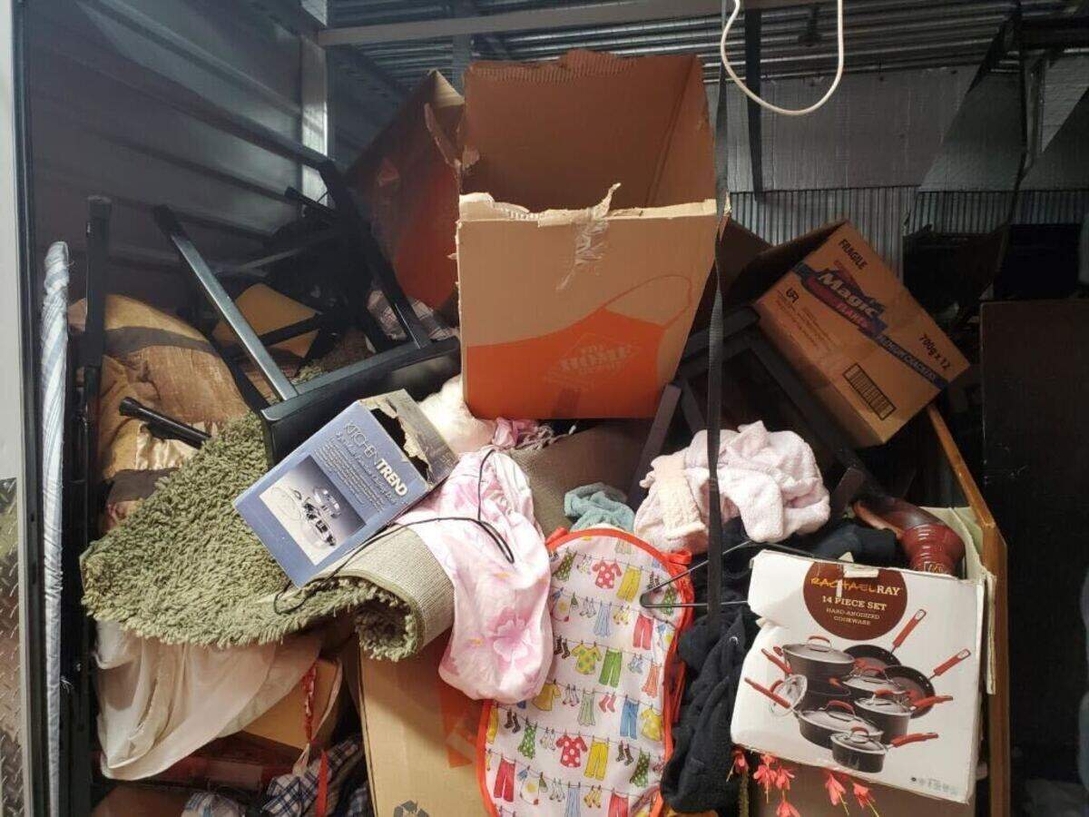 Photo taken from when Stephanie Moniz and her family opened their storage unit.