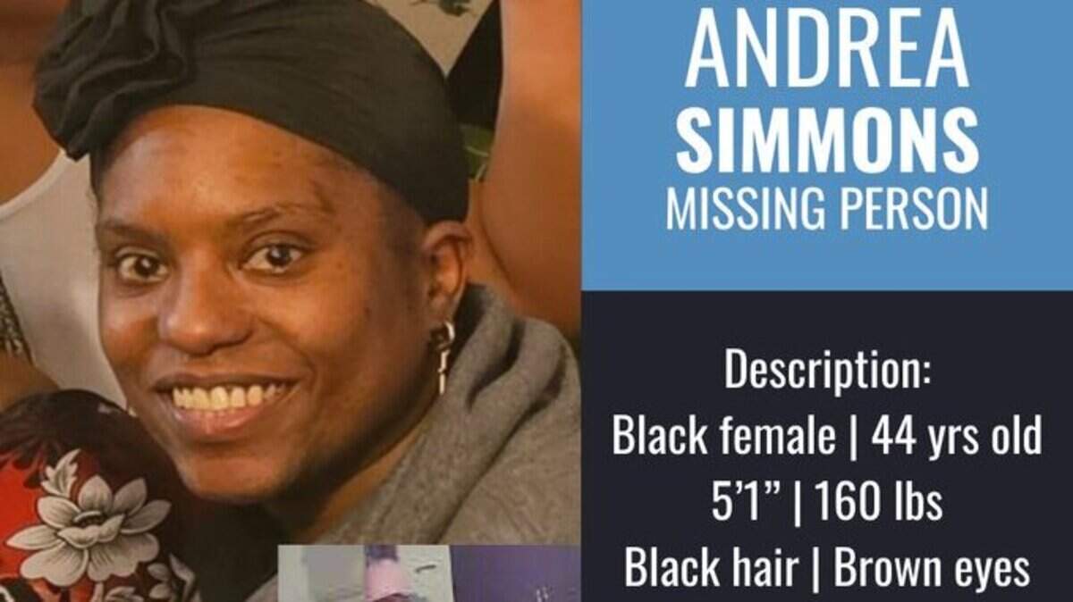 The Pierce County Sheriff’s Office asks the public’s help to find 44-year-old Andrea Simmons, who was last seen leaving her home in Elk Hill before the office posted she was missing on Monday, March 31, 2025.