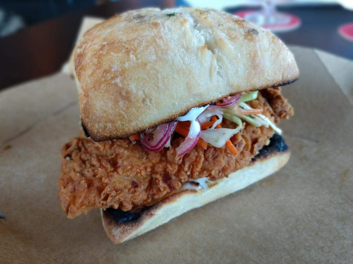 A fried chicken sandwich from Street Eats Mobile Eatery.