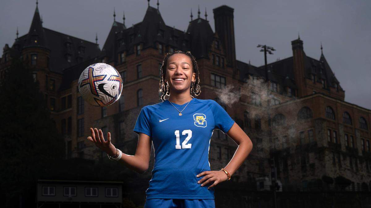 Stadium senior forward Brooklyn Lee is The News Tribune’s All-Area Girls Soccer Player of the Year. She is shown at Stadium High School in Tacoma, Washington, on Thursday, Dec. 14, 2023.