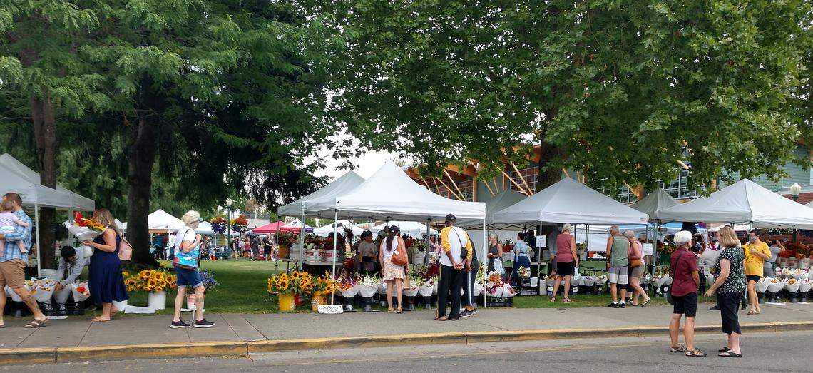 The Puyallup Farmers Market remains a summer favorite, with vendors and customers filling Pioneer Park every Saturday.