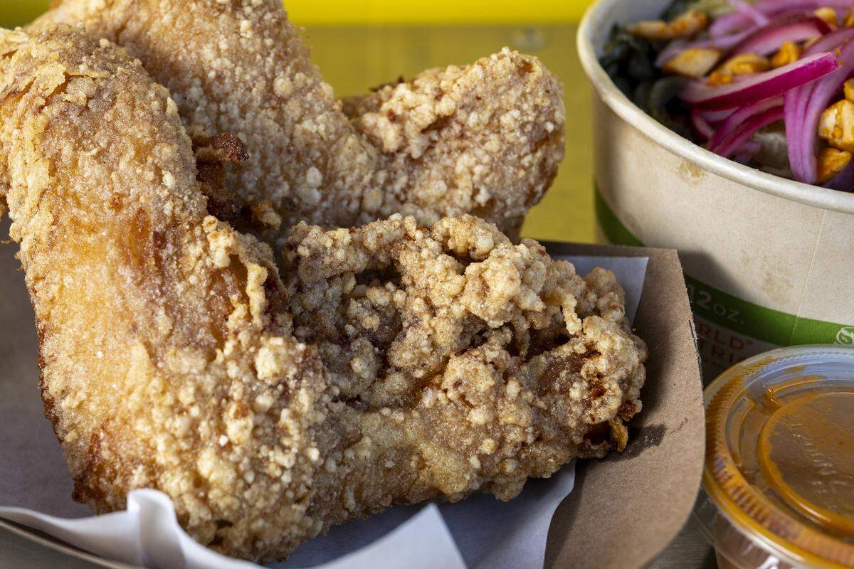 An order chicken wings are pictured at The Chicken Supply on Wednesday, Oct. 29, 2025, in Tacoma, Wash.