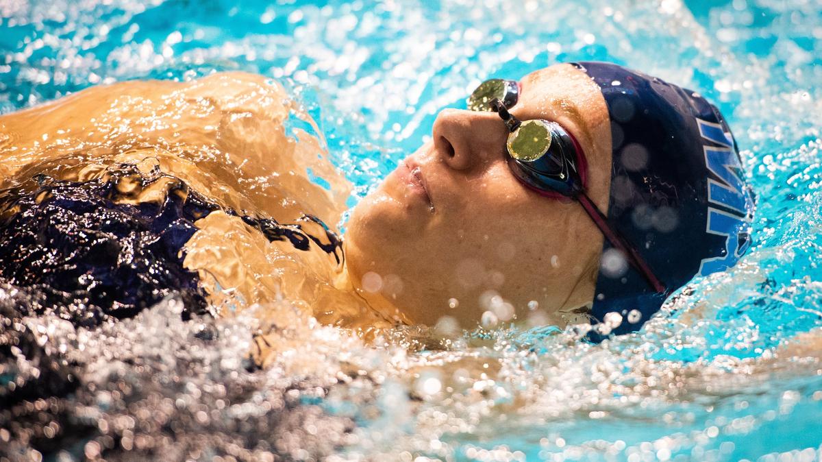 Mount Rainier High School swimmer Grace Felner practices at the King County Aquatic Center in Federal Way, Wash., on Thursday, Nov. 8, 2018. 

