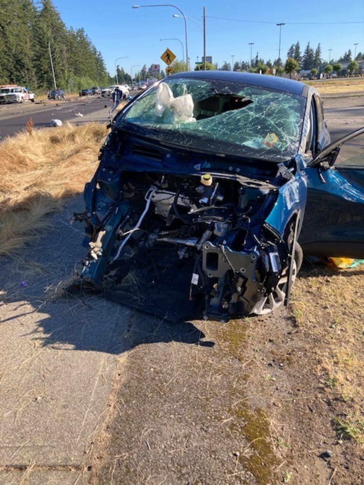 Three people were injured Tuesday in a four-vehicle collision that occurred on Pacific Avenue in Spanaway at 180th Street South. Pierce County Sheriff’s Department said a woman fled from deputies and caused the crash.
