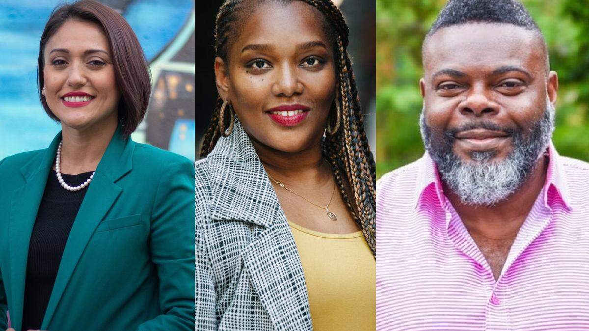The three candidates in the running to replace state Sen. Jeannie Darneille when she resigns later this year to take on a new position. From left: Yasmin Trudeau, Desiree Wilkins Finch and LaMont Green.