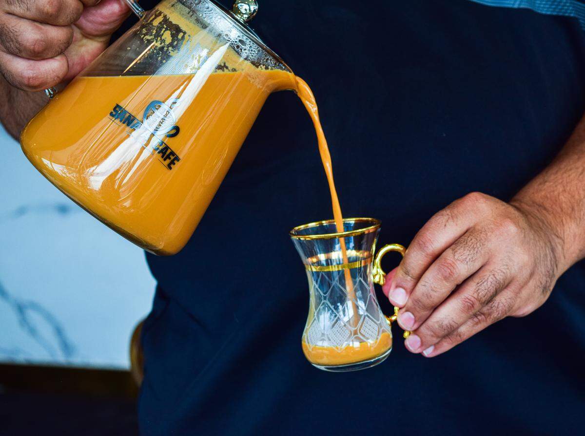 Adeni tea is prepared to order with spices, evaporated milk and sugar, sweetened to your preference. Enjoy a full pot with friends.