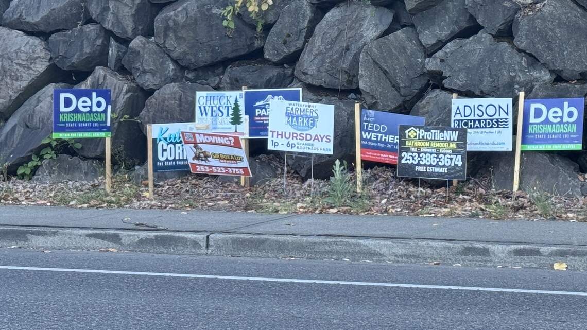 Can I make my neighbors take down their political campaign signs? What WA law says