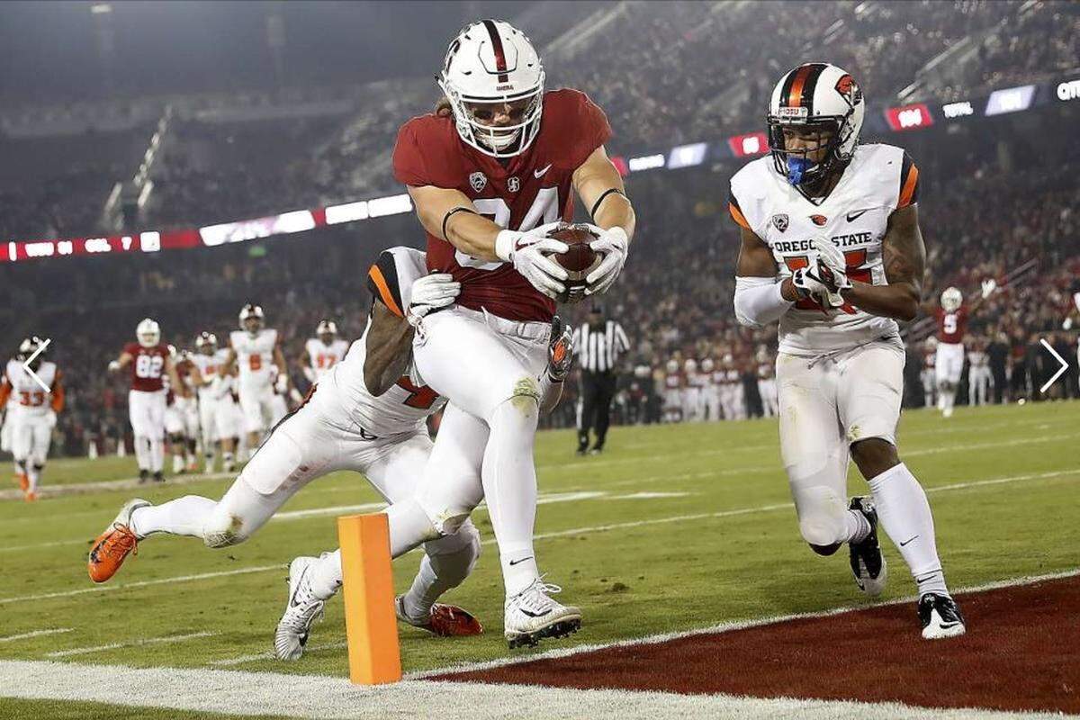 The Seahawks selected 6-foot-7 receiver Colby Parkinson from Stanford in the fourth round of the NFL draft Saturday. He’s listed as a tight end, but scouts think he can play as a wing, slot or more-outside receiver in the pros.
