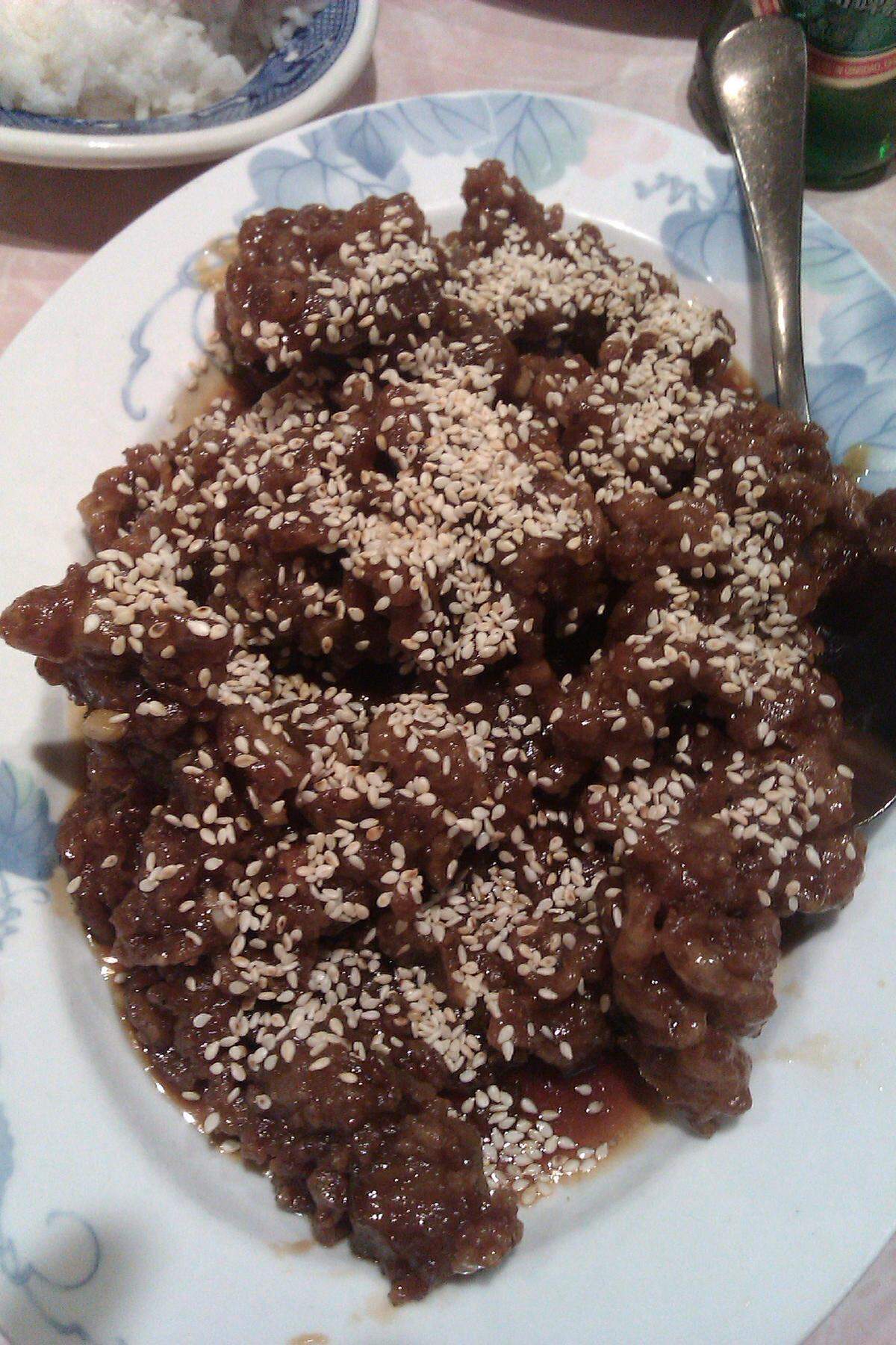 Sesame beef from Rose Garden in Puyallup.