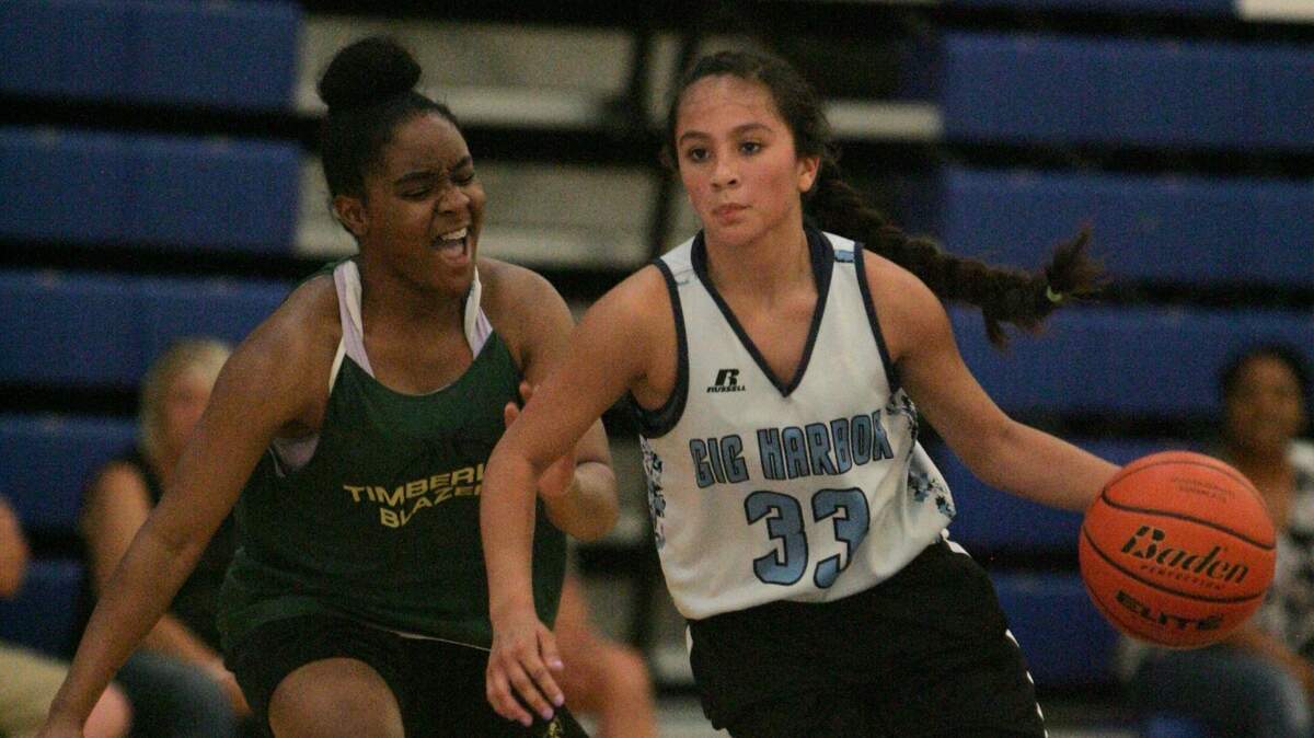 Gig Harbor's Meghan Edwards in a summer league game at Curtis High School.