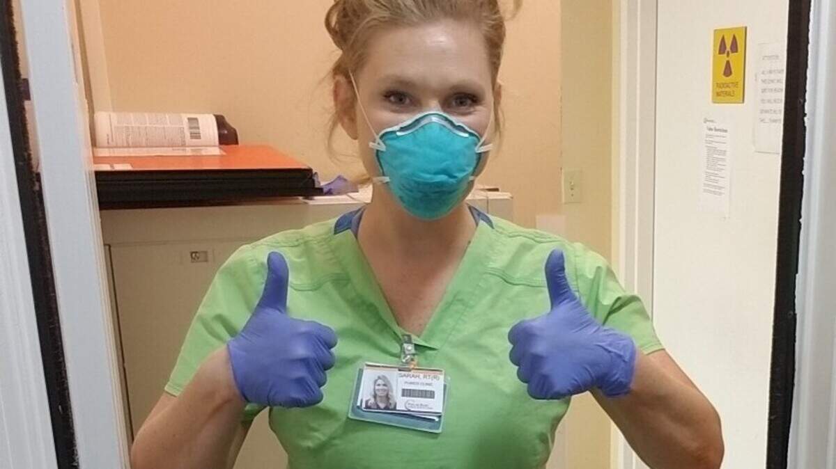 Sarah Metcalf, an X-ray technician in Poplar Bluff, Missouri, is back on the front lines due to orthotic leg devices made by a Gig Harbor inventor.
