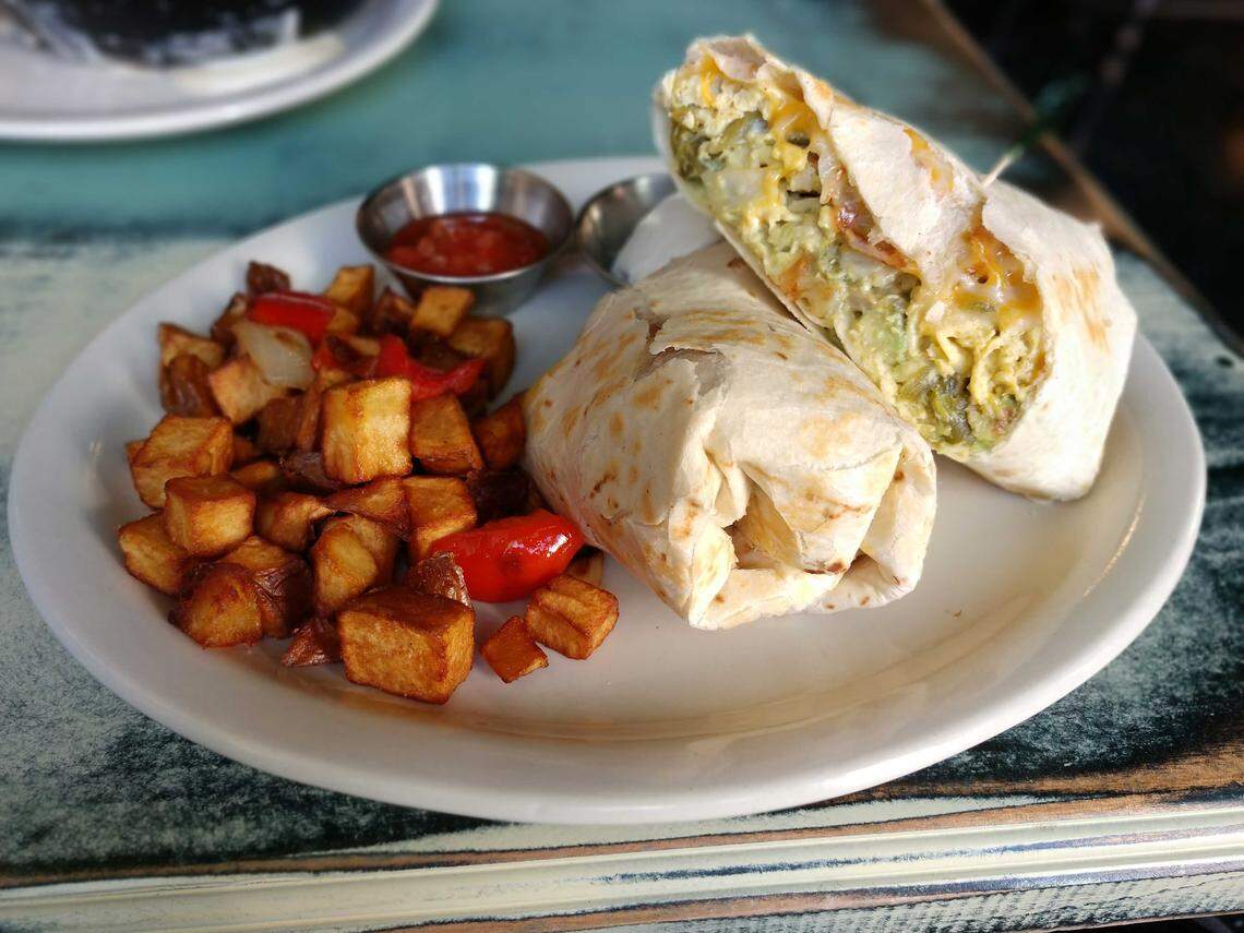 A breakfast burrito from Meridian Cafe in downtown Puyallup.