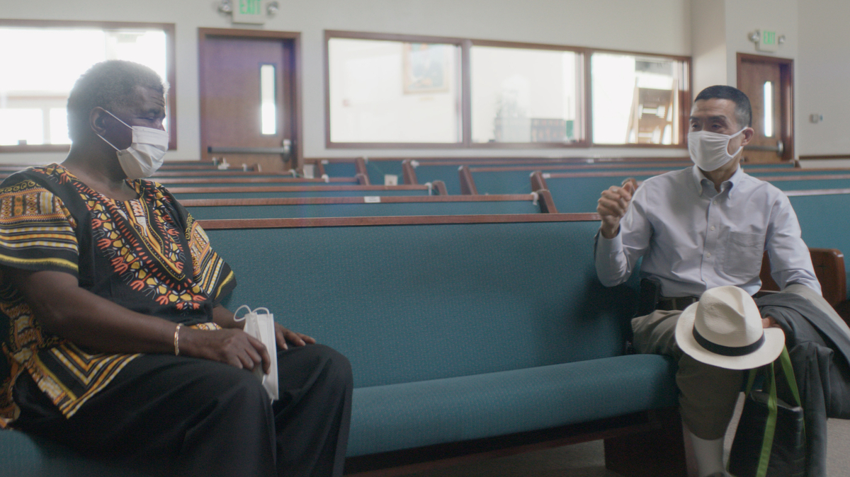 Anthony Chen, MD, and Gregory Christopher, Senior Pastor, Shiloh Baptist Church, Tacoma, Washington. ‘The Invisible Shield’ debuts on March 26, 2024.