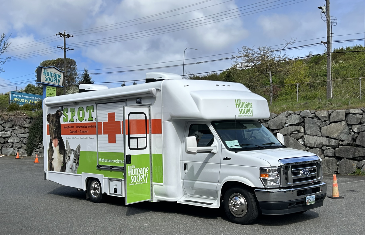 The Humane Society for Tacoma & Pierce County has welcomed its newest addition: a mobile veterinary unit named S.P.O.T., which stands for Spay/Neuter, Preventative medicine, Outreach and Transport.