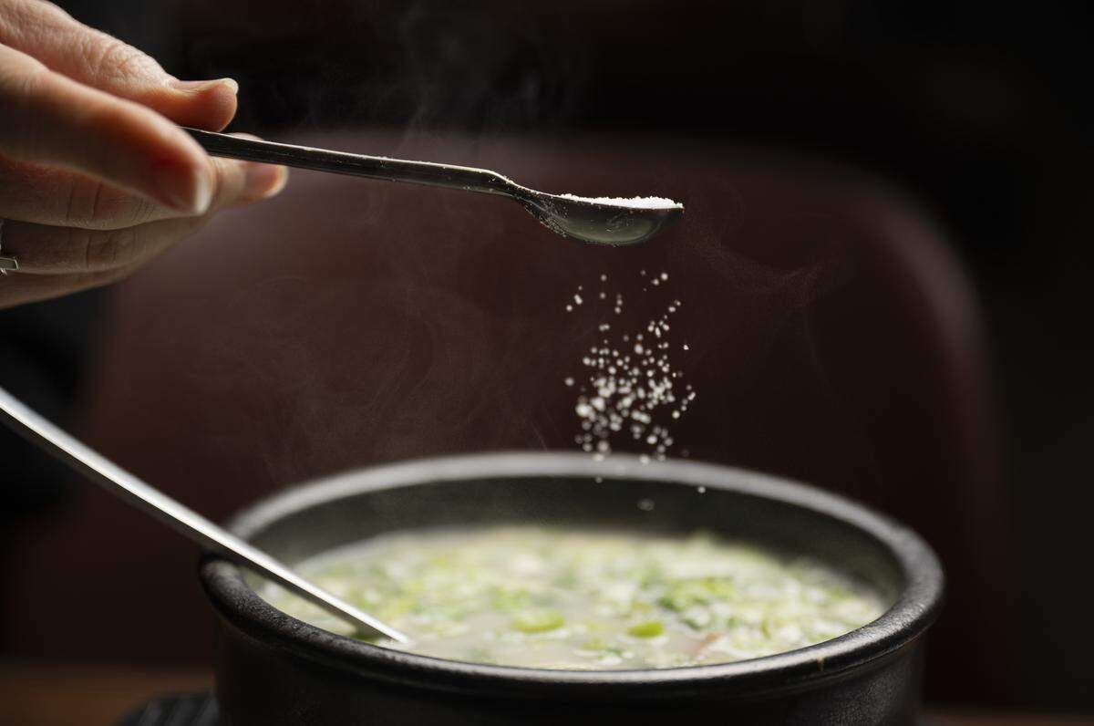 Yi’s Traditional Korean Beef Soup specializes in seolleongtang, forged from an ox-bone broth that cooks for 24 hours. You salt at the table, but heed the warning on the ramekin for a prime soup experience.