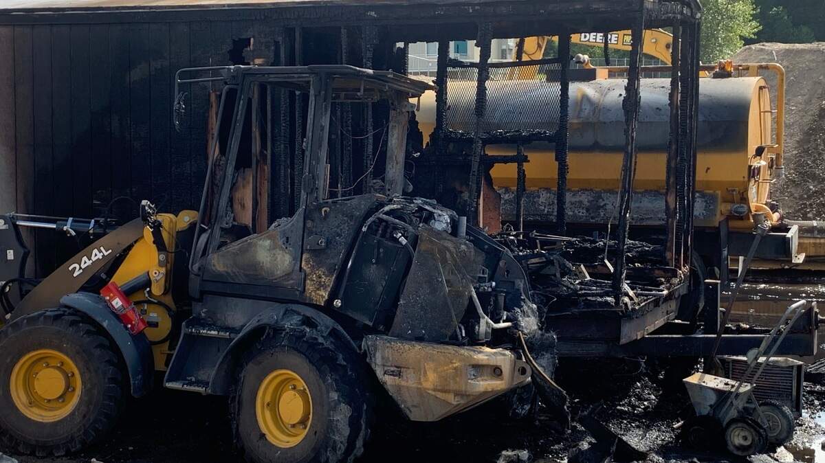A construction shack at Mountain View Middle School in Bonney Lake was on fire when crew arrived at 10:26 p.m. Friday night.