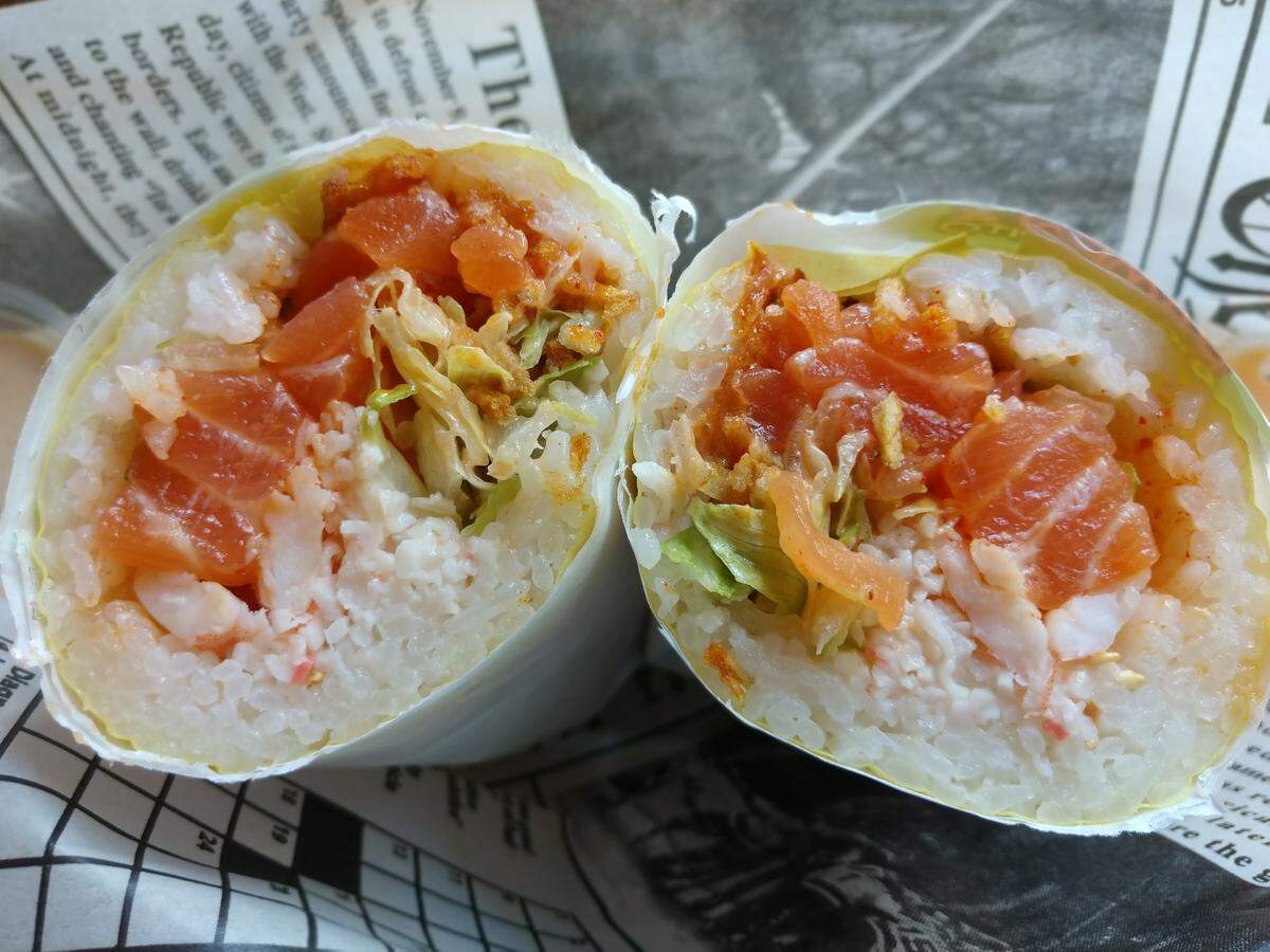 The PLU sushi burrito from Zen Ramen & Sushi Burrito.