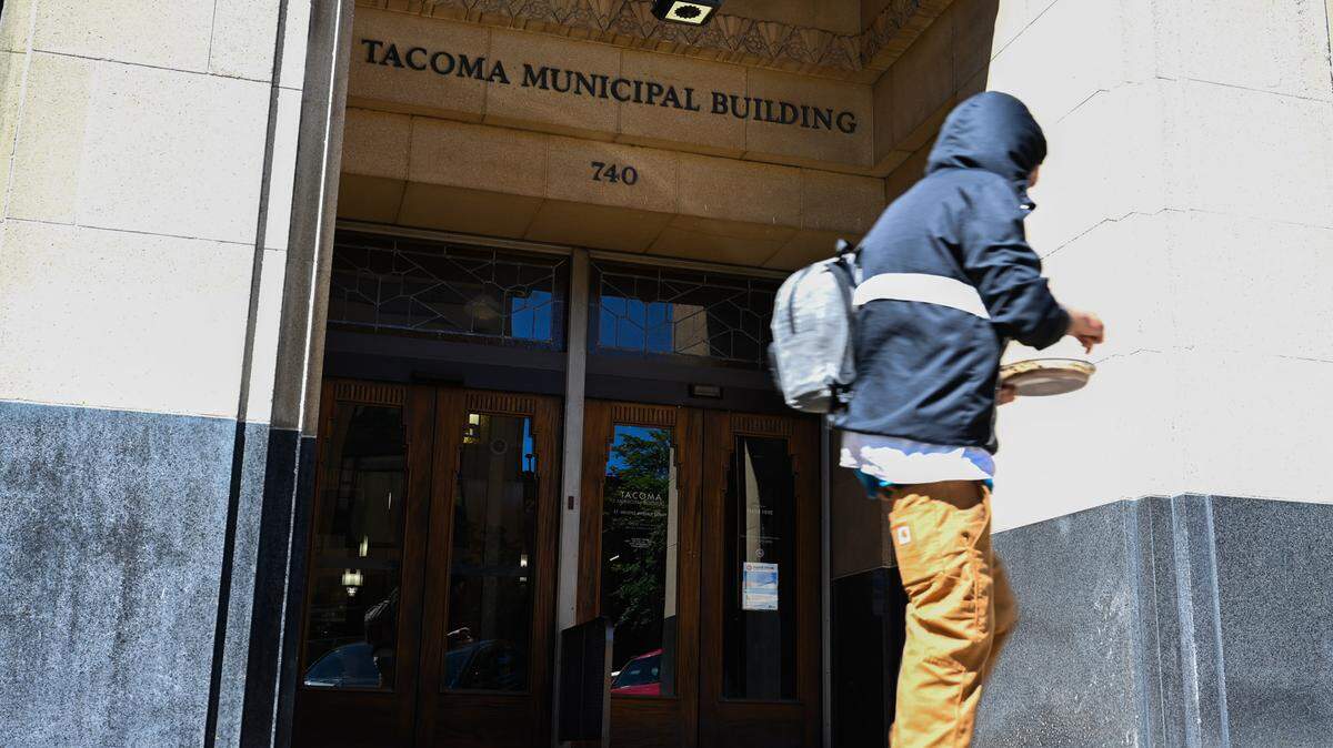 Tacoma City Hall shown on Tuesday, June 25, 2024, in downtown Tacoma, Washington.