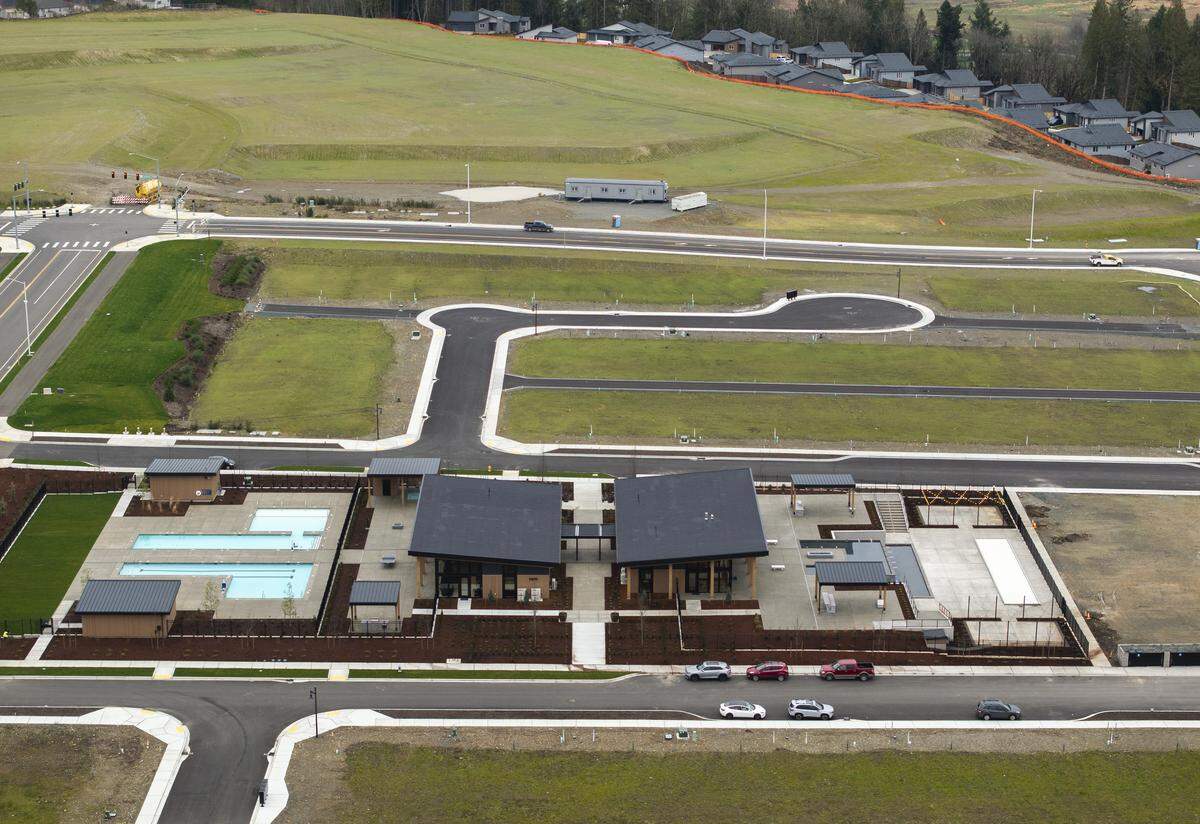 The Club at Uplands is a new development that will bring 1,000 homes. The site is shown here on Thursday, Jan. 15, 2026, in South Hill, Wash.