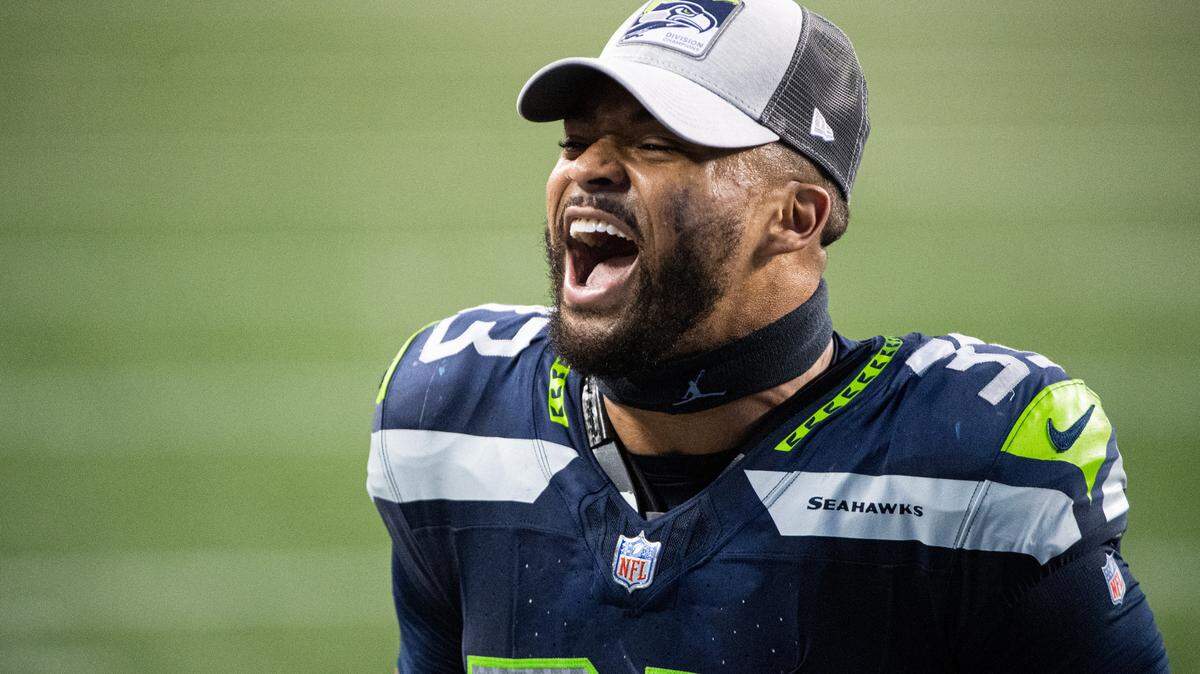 Seattle Seahawks defensive back Jamal Adams celebrates after the game. The Seattle Seahawks played the Los Angeles Rams in a NFL football game at Lumen Field in Seattle, Wash., on Sunday, Dec. 27, 2020.