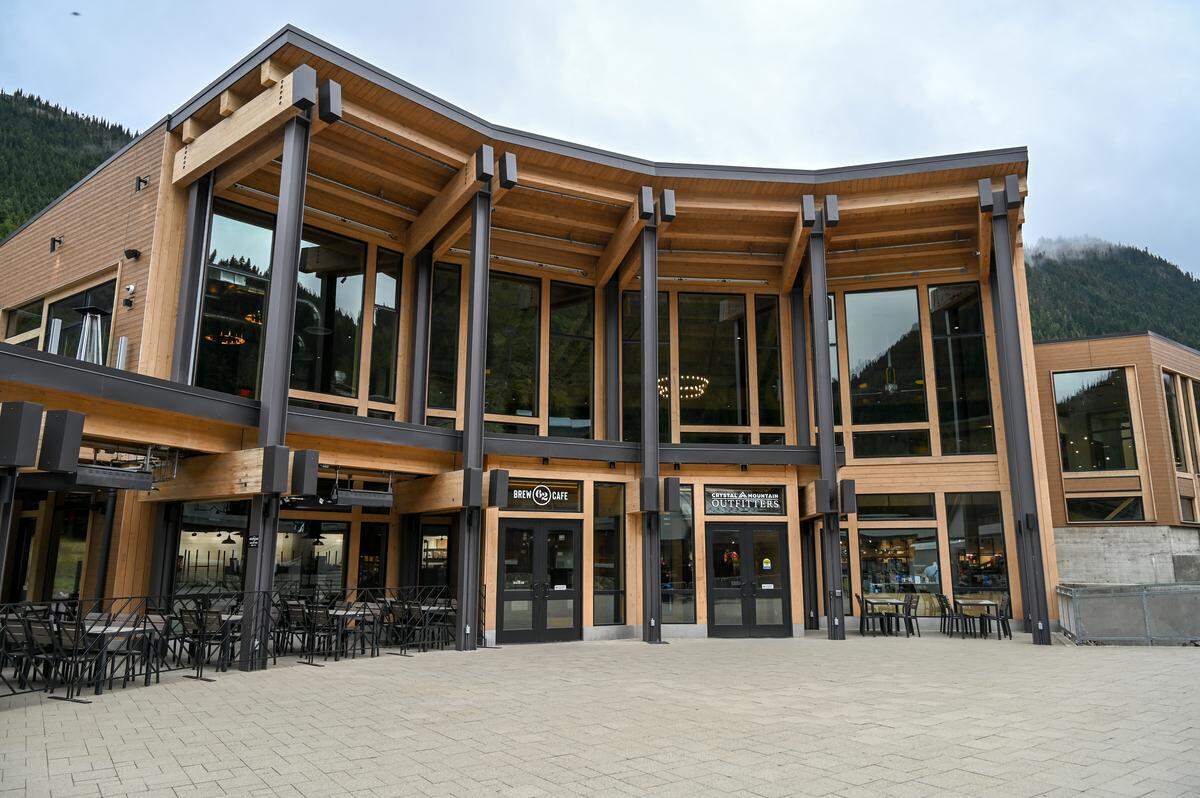 The Mountain Commons Lodge opened for the 2024/2025 season. Photographed in May 2026.