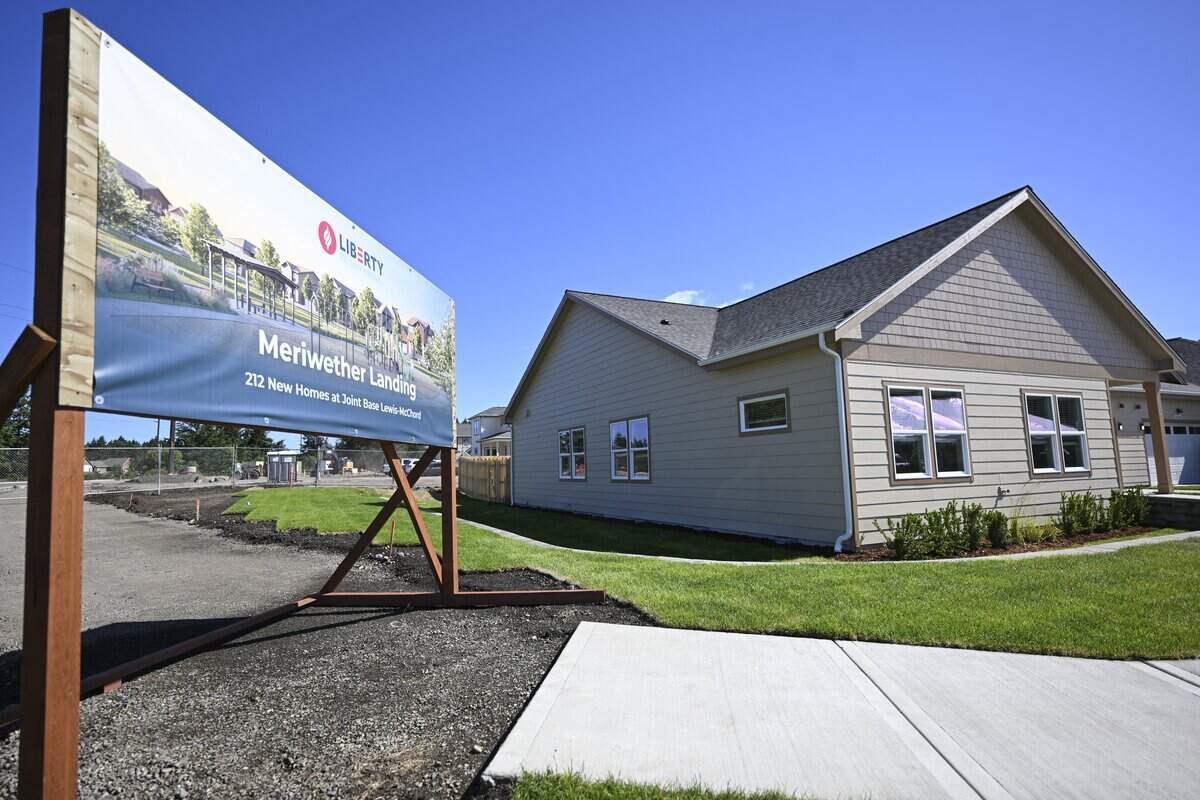 Meriwether Landing, a newly constructed neighborhood at Joint Base Lewis-McChord, pictured on Tuesday, June 16, 2026, brings more than 200 additional homes to the base.