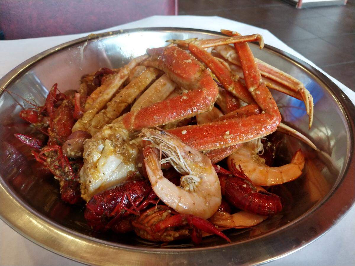 A bowl of seafood from Boiling Crawfish in South Hill.