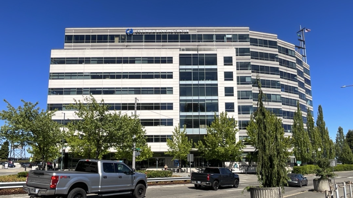The Columbia Banking Center, 1301 A St. in Tacoma in 2024. Columbia is merging with Pacific Premier Bancorp of Irvine, California.
