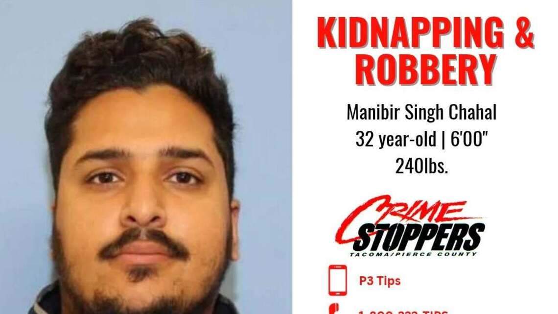 A Pierce County kidnapping/robbery suspect is at large. Have you seen him?