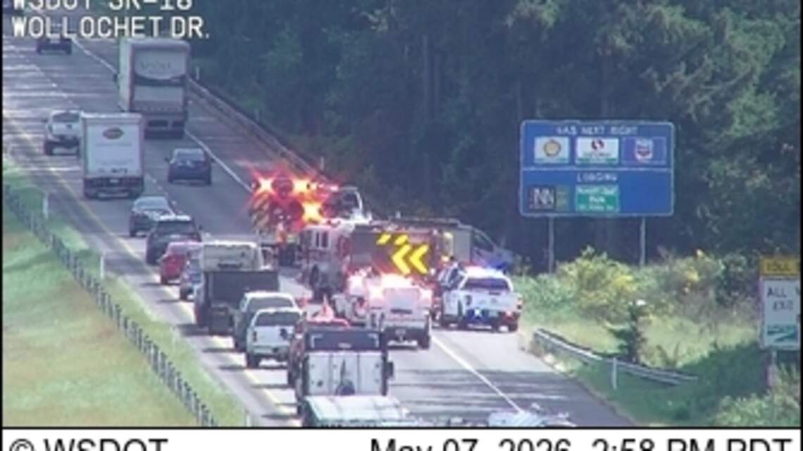 Traffic backed up on State Route 16 after collision in Gig Harbor