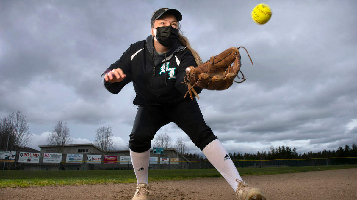Bonney Lake senior second baseman Brynn Nelson will prowl the infield for the Panthers this spring. She is shown before fastpitch practice at Bonney Lake High School on Wednesday, April 7, 2021.