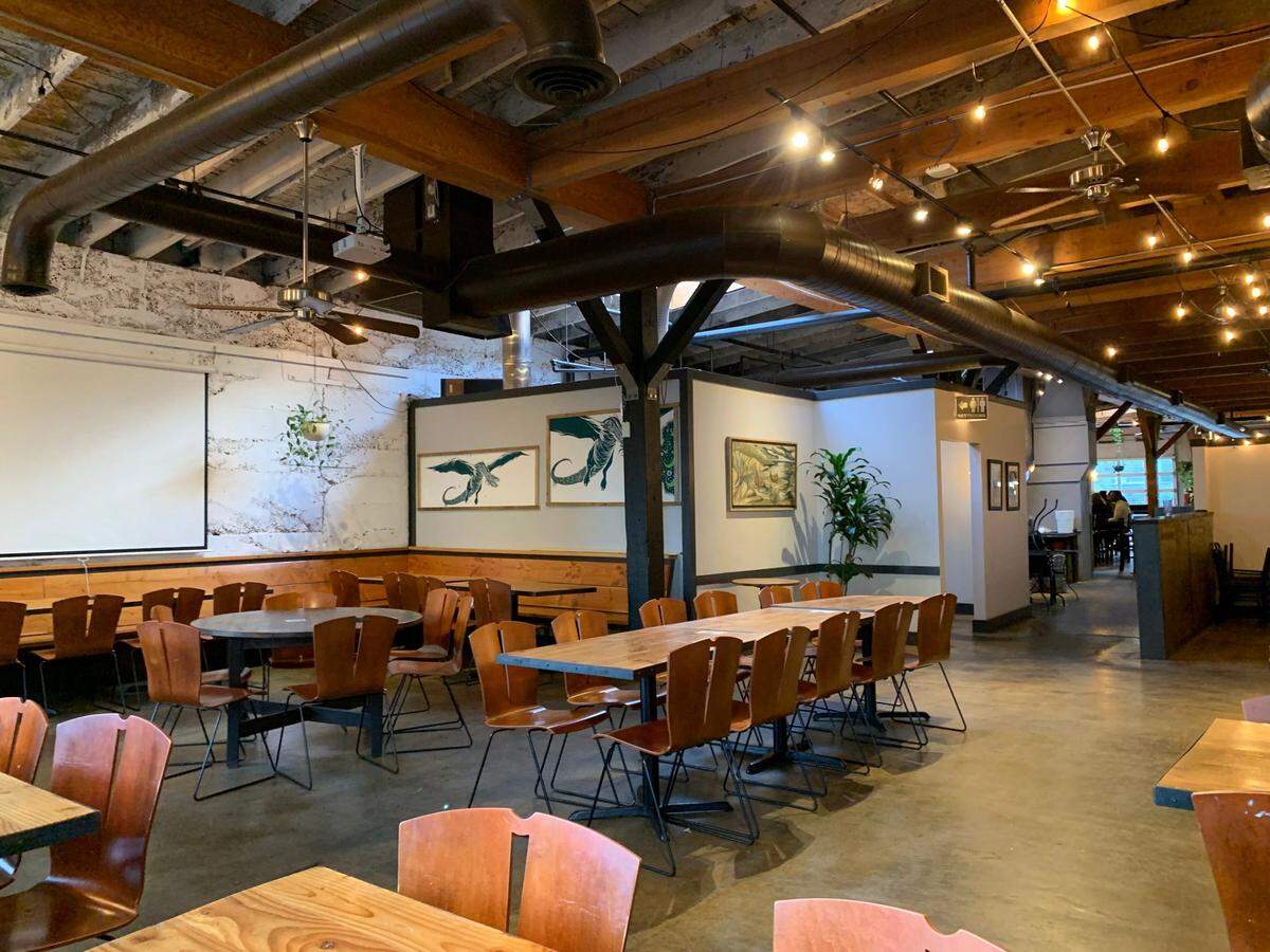 The back of Odin Brewing offered space for big groups and events.