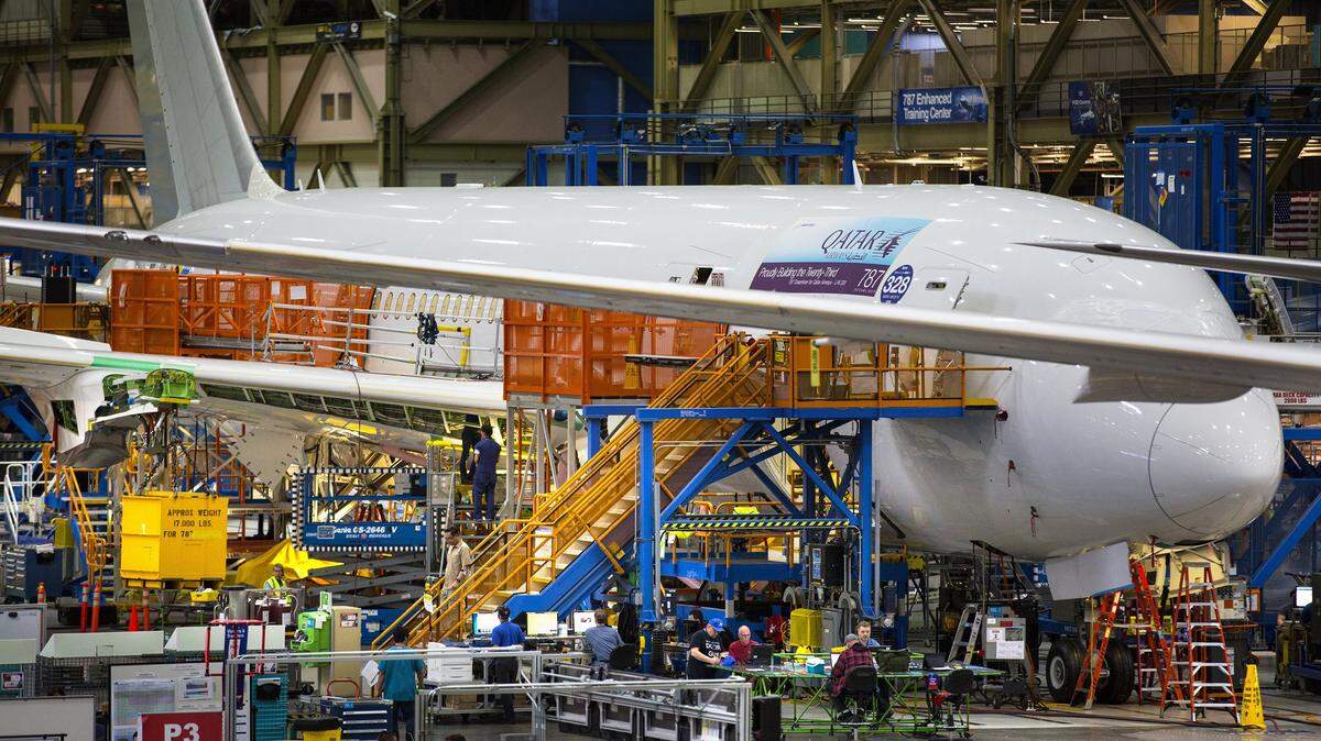 Workers on Boeing's final-assembly line in Everett, Wash., in June 5, 2015. The region's aerospace industry remains solid but are there dark clouds on the horizon?