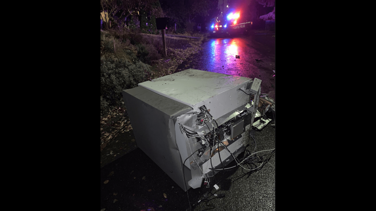An ATM was ripped from a bank and dragged by a van at 3:22 a.m. on Nov. 28 in Seattle, police said.