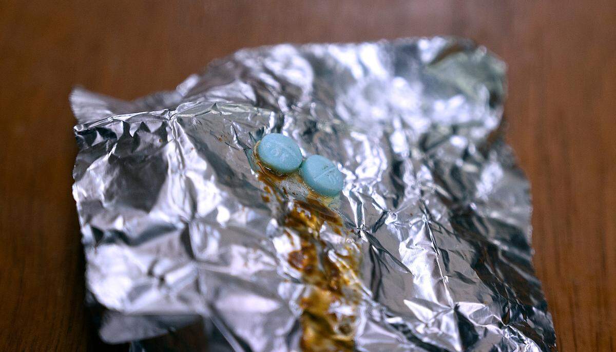 Partially smoked fentanyl pills found at the HomeTowne Studios hotel on Hosmer Street in Tacoma, Washington on June 28, 2022.