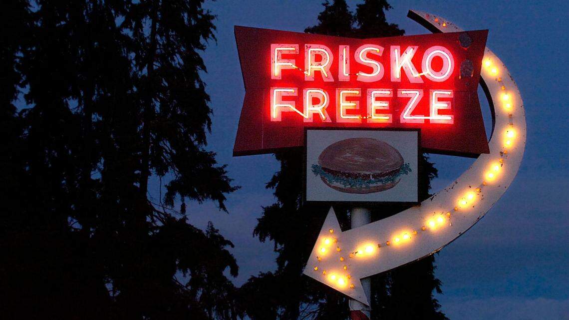 Frisko Freeze neon sign in Tacoma. (Lui Kit Wong/The News Tribune) (3/3/08)
