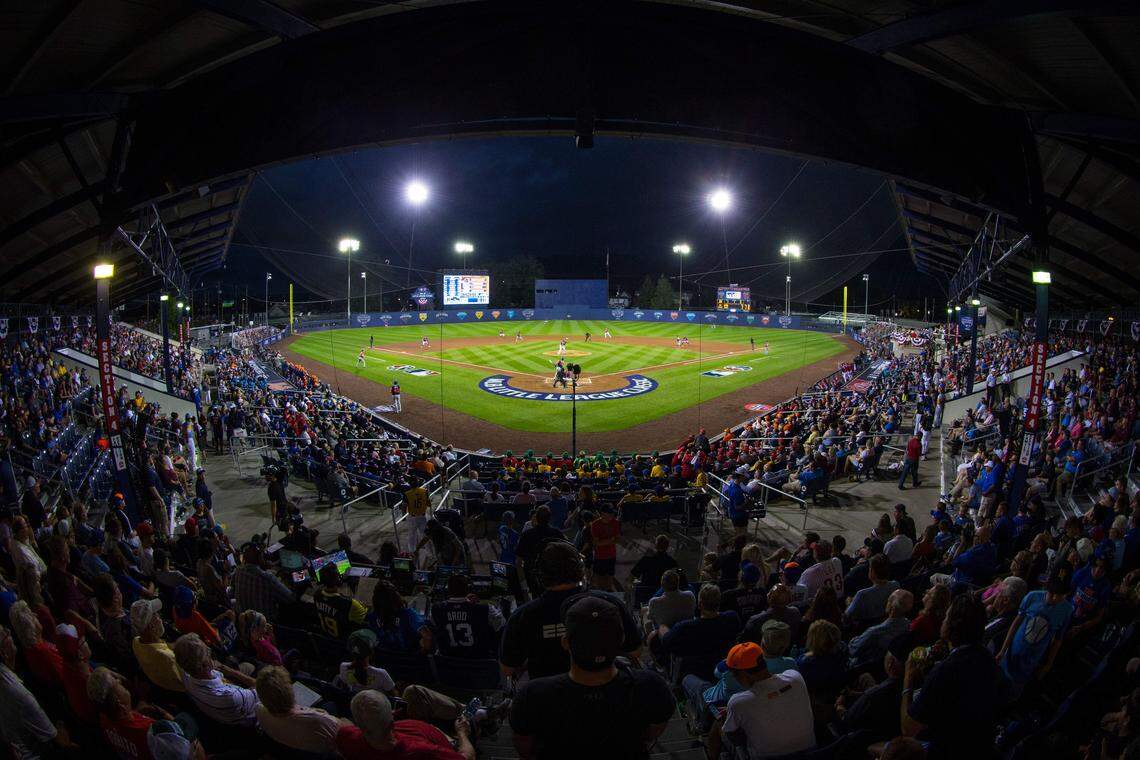 Aug 19, 2018; Williamsport, PA, USA; General view of BB&T Ballpark at Historic Bowman Field during the little league classic between the Philadelphia Phillies and the New York Mets. Mandatory Credit: Bill Streicher-USA TODAY Sports