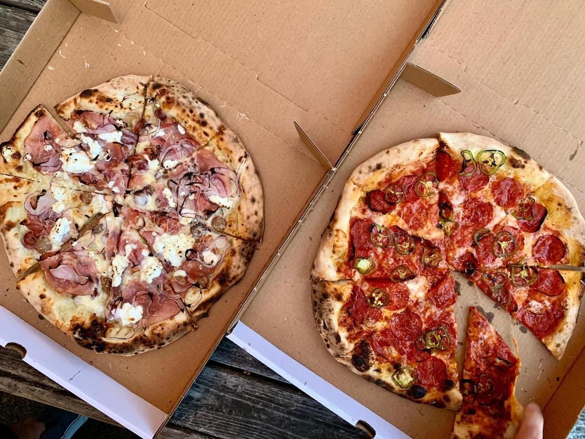 State Street, on Sixth Ave. in Tacoma, Wash., revamped its pizza program during the pandemic to unveil these superb Neapolitan-style pies, including the Pickled Grape (above) with ricotta and prosciutto and the Pepperoni (below) with pickled jalapenos and hot honey.