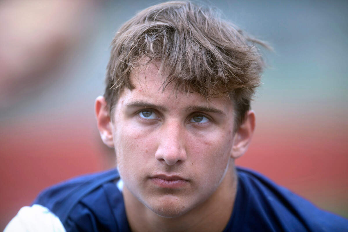 Olympia senior wide receiver Mason Juergens is returning as a leading offensive producer for the Bears. He is shown during football practice at Ingersoll Stadium in Olympia, Washington on Friday, Aug. 19, 2022.