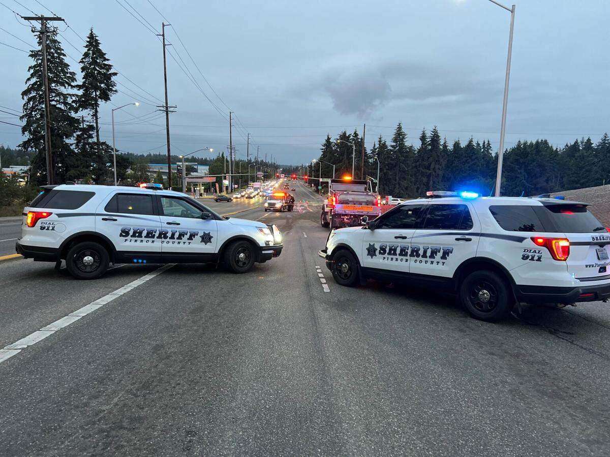 Pierce County sheriff’s deputies on the scene of a fatal wreck in August 2024.