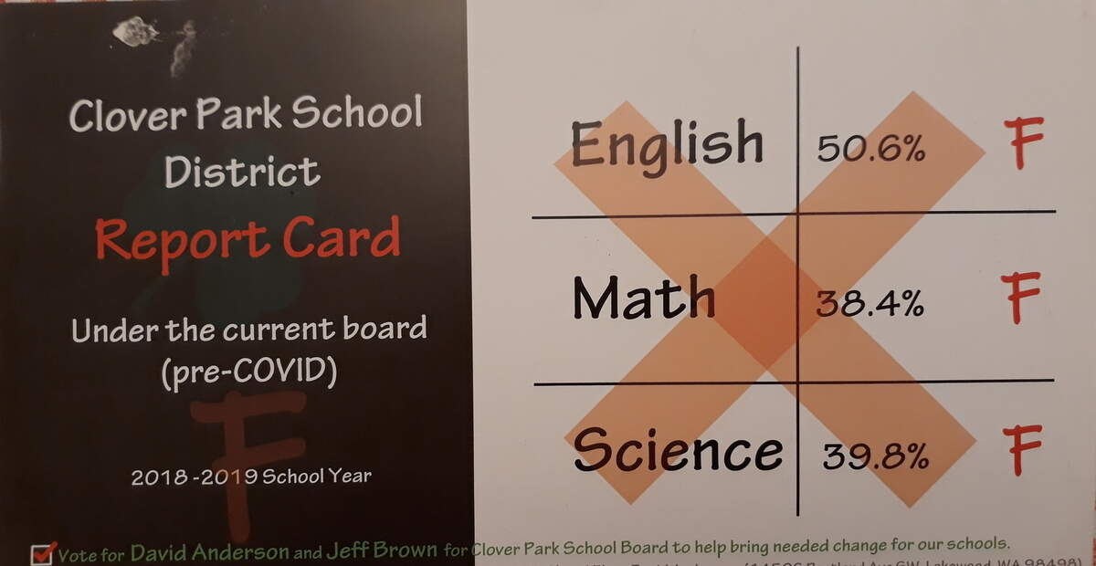 As school board candidates for the Clover Park School District, David Anderson and Jeff Brown partnered up to challenge incumbents then-President Marty Schafer and Vice President Alyssa Anderson Pearson, respectively.