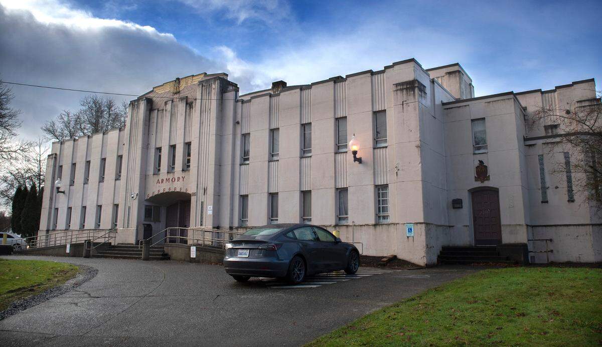 Olympia’s armory site, seen in 2022, is undergoing massive renovations with plans to reoopen in 2027.