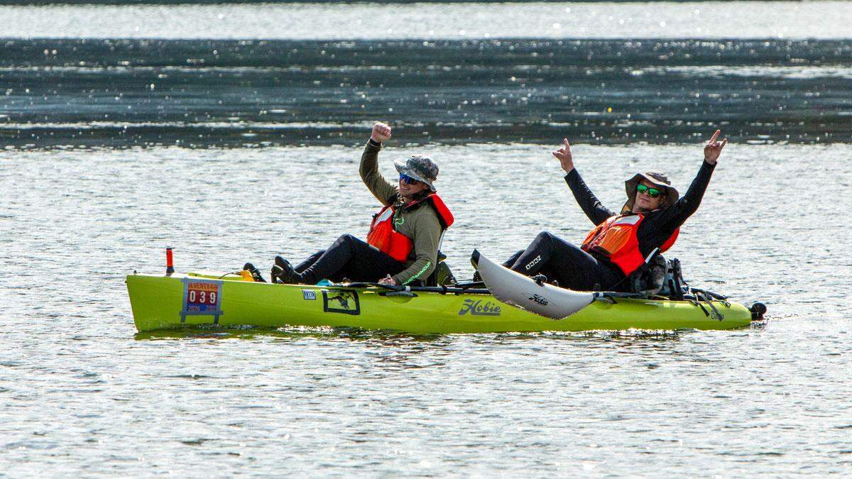 Much rejoicing at the end of the 2026 Seventy48 race.