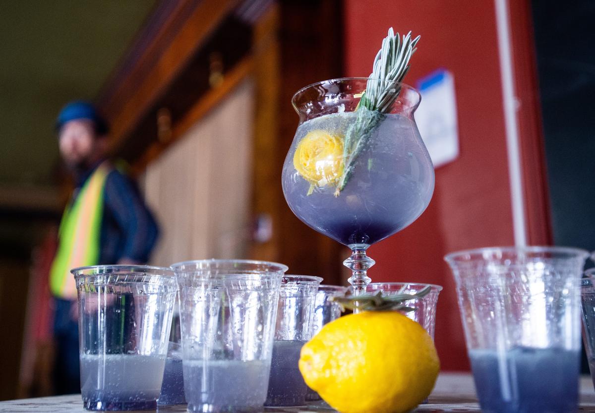 Sample cocktails at McMenamins Elk Temple during a tour of the hotel before its opening.