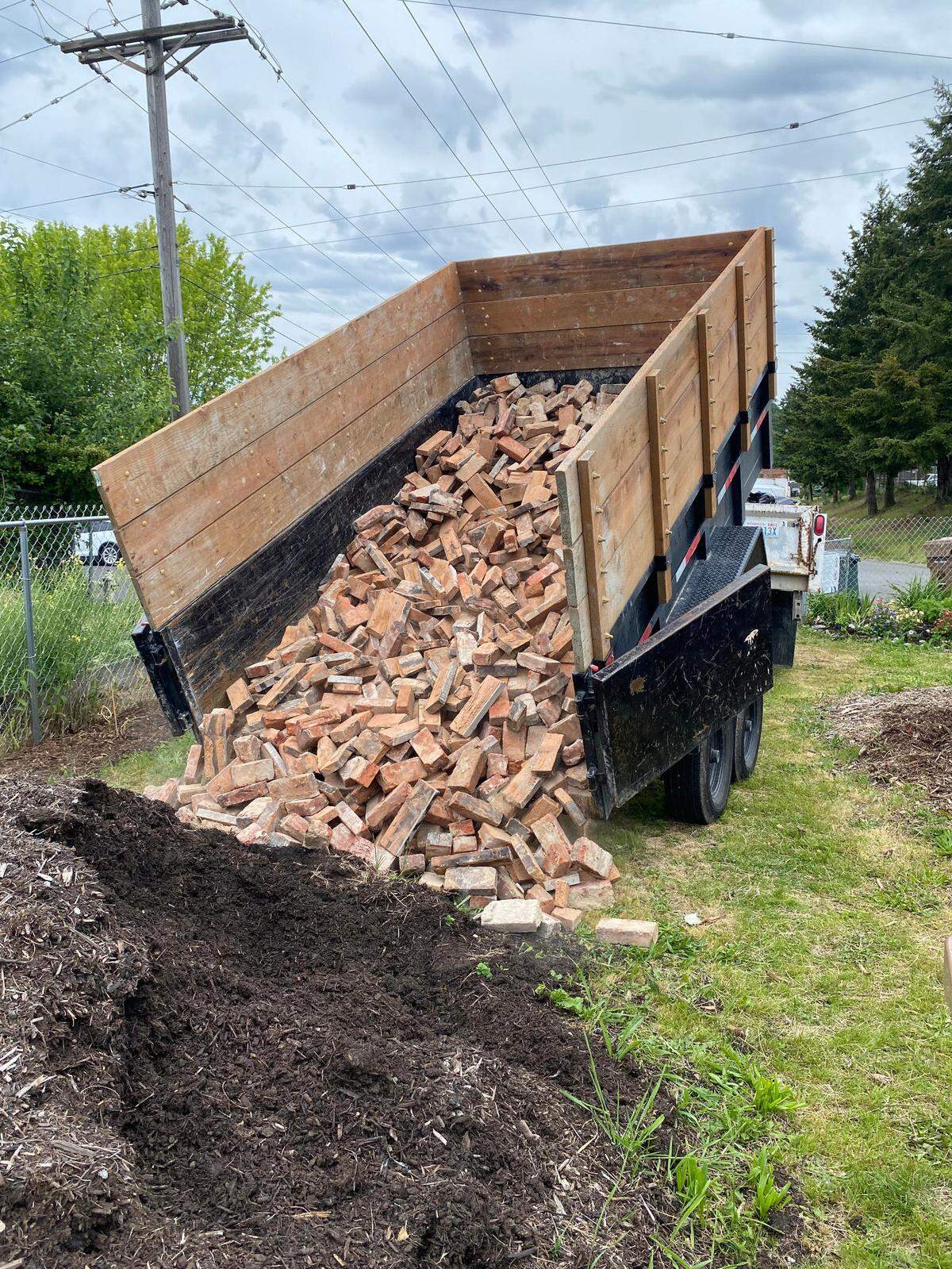 A recent delivery of former Old City Hall bricks for use at the 40th Street Community Garden in Tacoma.