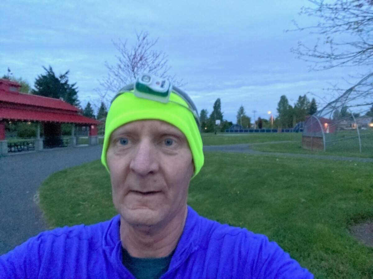 Bill Brown, of Auburn, takes a photo on a recent solo run.