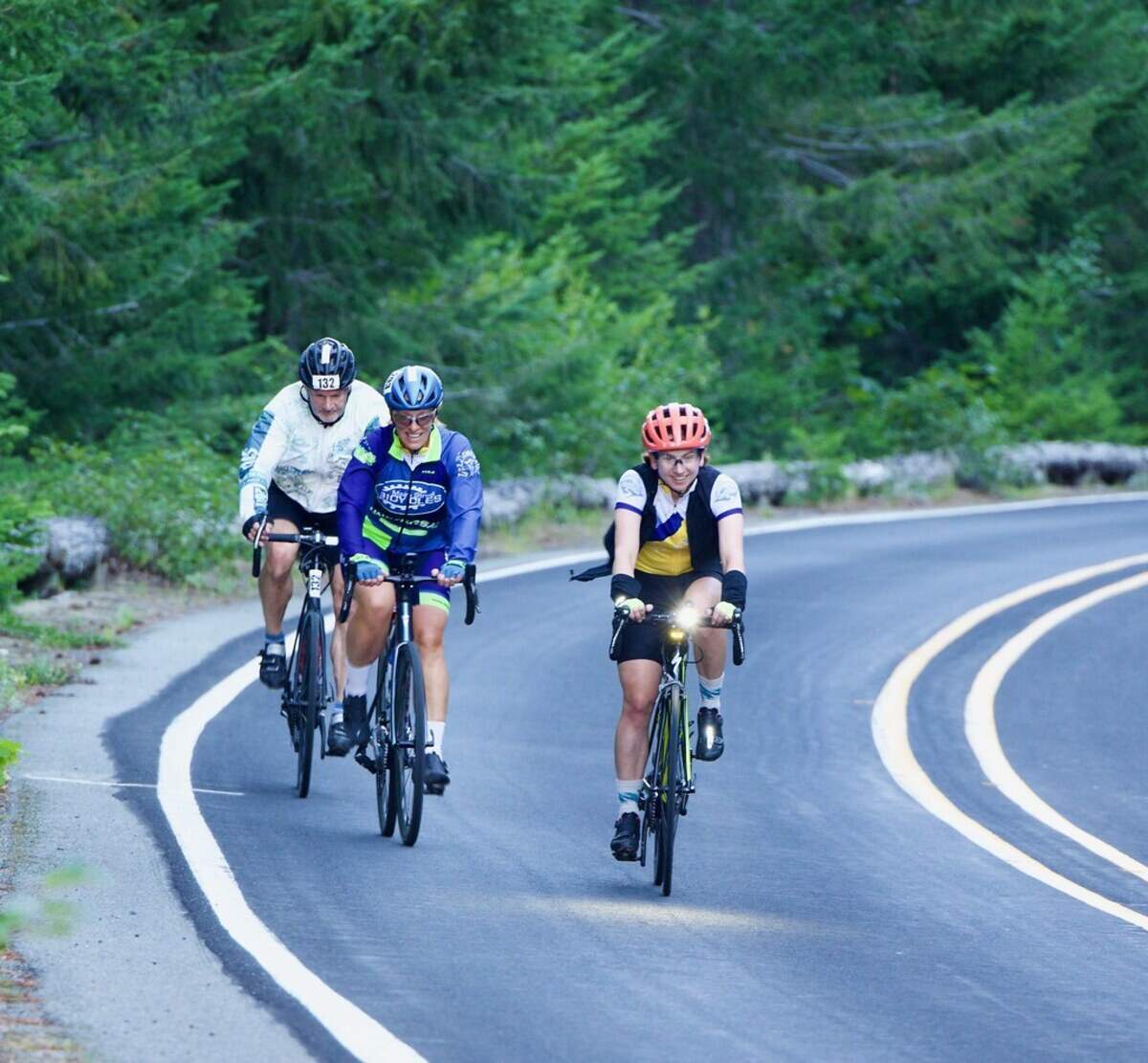 Cyclists take off for the 2024 RAMROD event near Enumclaw.