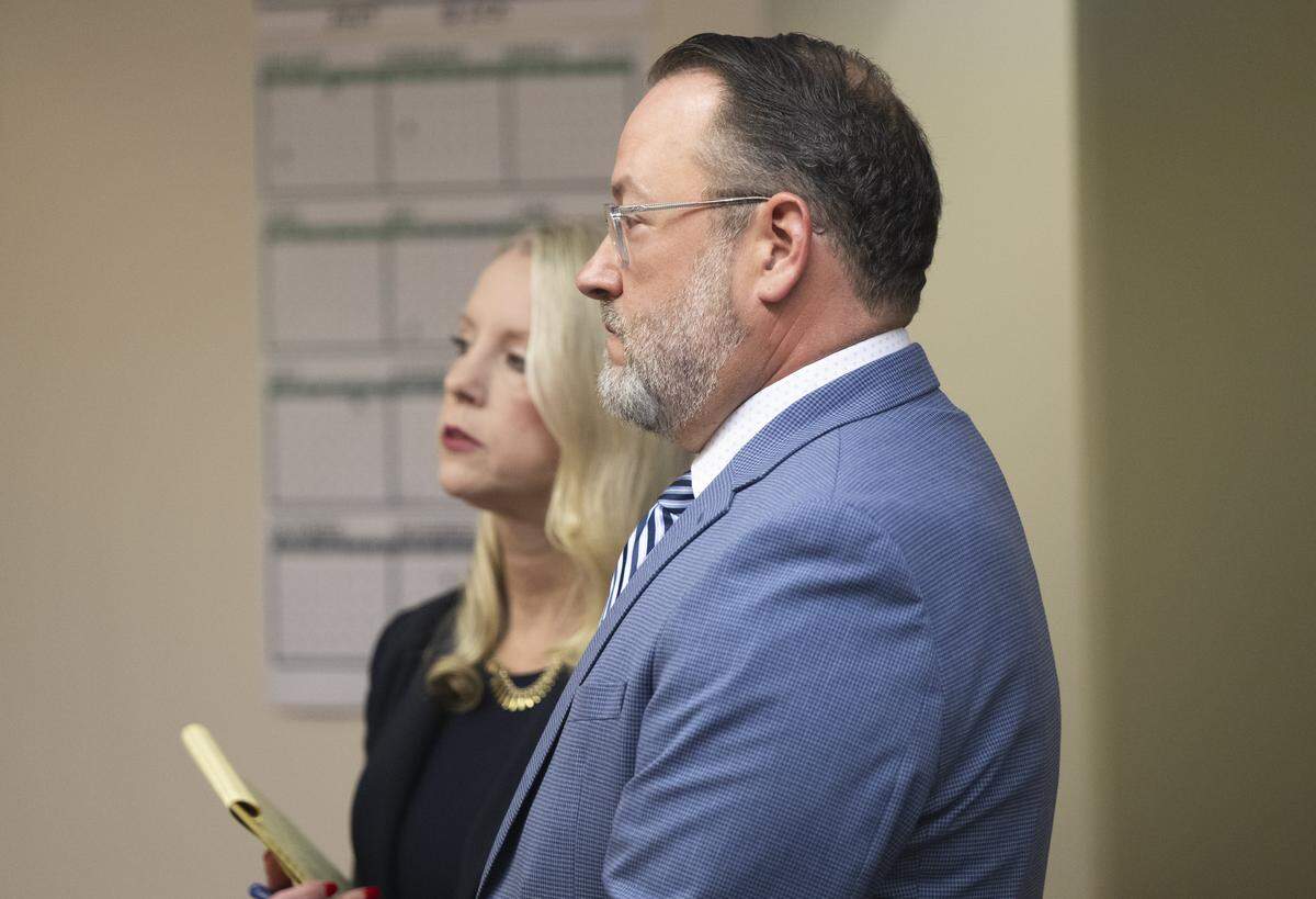Chadwick Dickerson, a former major at the Pierce County Sheriff's Office, is arraigned on DUI vehicular assault charges. Photographed in Pierce County Superior Court on Monday, Nov. 10, 2025, in Tacoma.