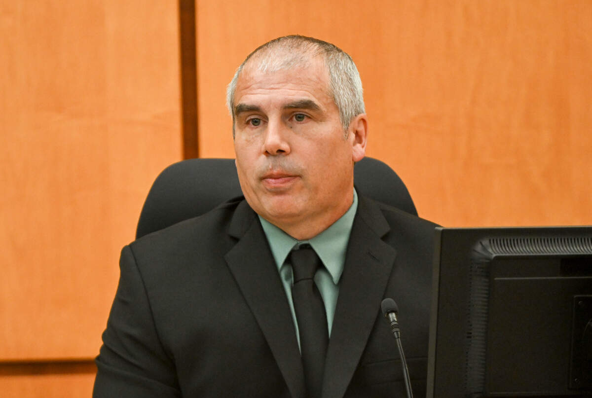 Pierce County Sheriff’s Department Lt. Byron Brockway testifies under direct examination about the recorded audio interviews with the defendants.