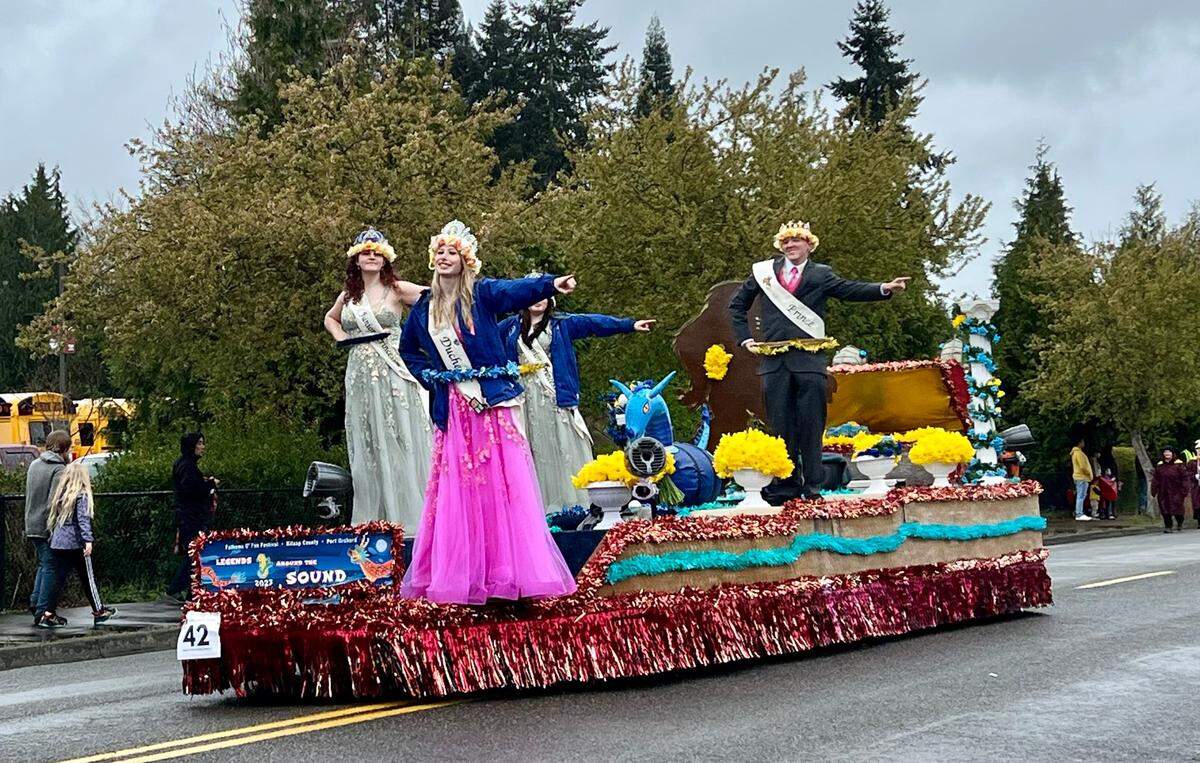 Participants wore pops of color during the rainy 2024 Daffodil Festival parade in Puyallup on Saturday, April 6.